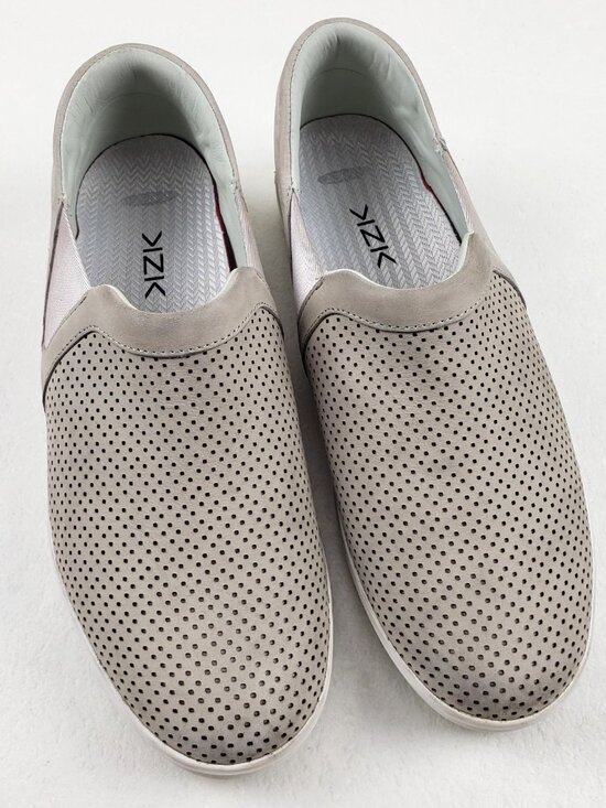 Kizik Vienna Hands Free Sneaker Womens 9 Beige Leather Casual Slip On Shoe - Picture 1 of 12